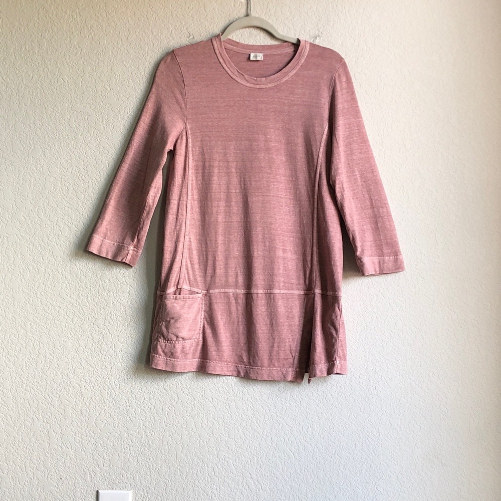 Poetry 3/4 Sleeve Tunic Top Hemp Organic Cotton Layering Pocket
